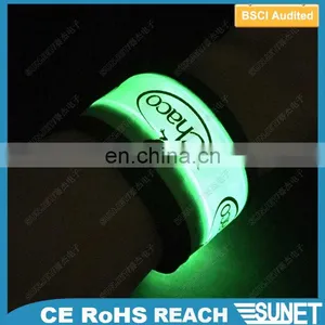 2017 Eco-friendly Multi-colored LED Armband Flashing LED Slap Bracelet Glow Hand Band thumbnail-4