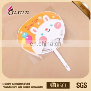 Hot Sales Good Quality Professional Cartoon Printing Colourful Plastic Handle With Paper Han Fan thumbnail-1