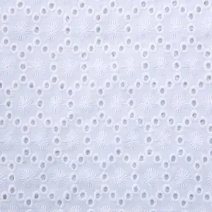 White 100% Cotton Swiss Voile Lace Custom Fabric Embroidery thumbnail-2