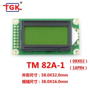 Lcd 8X2 Display 16pin Stn Character Blue/yellow-green Monochrome Display Screen 0802 Lcd Module thumbnail-2