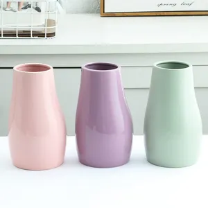 Purple Green Pink Small Fresh Nordic Style Irregular Abstract Ceramic Vase, Table Decoration Decor thumbnail-1