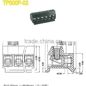 Termin Block Female Plug-in / Pluggable Terminal Block Connector Pitch 5.00mm 2P-24P 300V 18A thumbnail-2