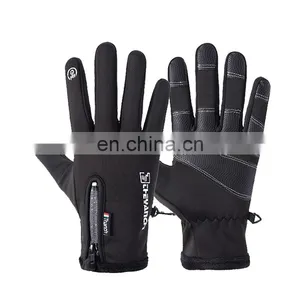 Factory Winter Motorcycle Gloves Touch Screen Quilted Nylon Material Waterproof Winter Gloves Outdoor With Custom Logo thumbnail-5