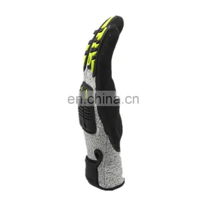 13G HPPE Liner Sandy Nitrile Coated TPR Anti Impact Work Mechanic Cut Resistant Safety Gloves thumbnail-5