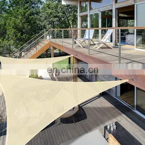160gsm-320gsm 80%-95% Shading UV Block Sand Triangle Sun Shade Sail for Carport Shade Cloth thumbnail-2
