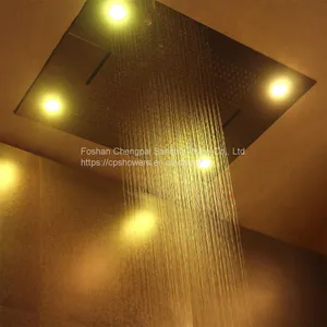 LED Shower Set Stainless Steel Sanitary Shower System Four Function Chromotherapy Showerhead thumbnail-4