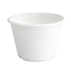 500ml Eco Friendly Biodegradable Food Packaging Salad Round Sugarcane Bagasse Paper Pulp Bowl With Lid (300/CS) thumbnail-1