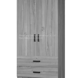 Walnut Two Door Chest Wardrobe thumbnail-1