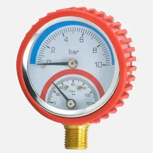 Bottom Connection 0-16 Bar 120 Degrees Celsius Temperature and Pressure Test Gauge thumbnail-4
