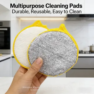 Round Tough on Messes Dish Sponges, Dual Sided Scrub Sponges for Grease & Stains thumbnail-4
