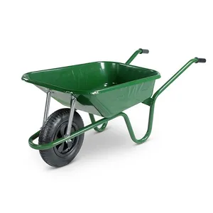 Heavy-Duty Steel Construction Wheelbarrow With 0.8mm Thick Tray and 100L Capacity thumbnail-2
