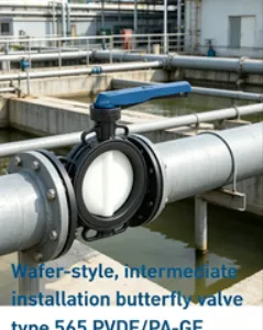 PVDF Butterfly Valve Wafer Type Chemical Resistant Industrial Water Treatment Valve thumbnail-5
