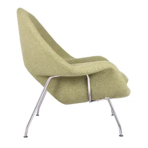 Cozy Womb Chair With Ottoman, Soft Fabric Lounge Set for Bedroom Reading Nook thumbnail-3