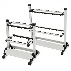 12/24 Grid Aluminium Fishing Rod Holder Fishing Pole Storage Rack Modular Aluminum Profile Fishing Rod Organizer thumbnail-4