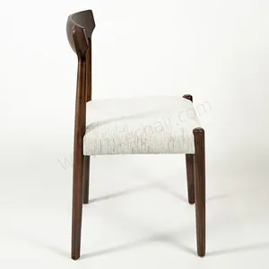 High Quality Luxury Nordic Solid Wood Frame Comfortable Cushion Seat Wooden Chair for Dining Room thumbnail-4