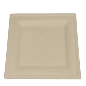Sugarcane Pulp Square Cake Board 10cm x 10cm Shallow Recessed Tray Molded Under 1500T Pressing Force thumbnail-3