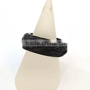 New Wholesale Simple Jewellery Set Men Jewelry Ring Black Men Rings thumbnail-2