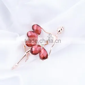 2016 Top Sale Lovely Beautiful Dancer Girls Alloy Crystal Brooch Fashion Ladies Jewelry Quality Choice thumbnail-2