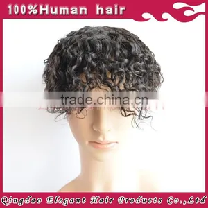 Qingdao Hairpiece Factory Indian Remy Hair pu Skin Around the Perimeter Toupee thumbnail-5