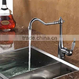 Curved Head Brass Material And Polished Treatment Single Handle Antique Faucet thumbnail-1