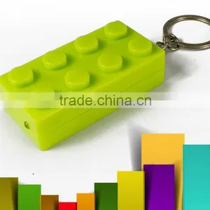 2016 Colorful Block Key Rings Trinket LED Light Voice Keychain Toy Brick Key Holder For Child Keyring Finder Kids thumbnail-5