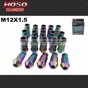 D1 Neo Chrome M12X1.5 Forged Aluminum L:52MM Wheel Lug Nuts thumbnail-1