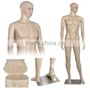 Plastic Male Full Body Realistic Mannequin Metal Base Head Turns Display thumbnail-5