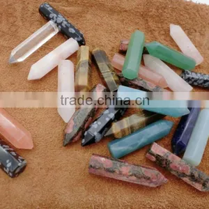 Wholesale Natural Tiger Eye Gems Stones Hexagonal Crystal Amazonite Point Healing Necklaces Earrings Pendant Beads Jewelry thumbnail-6
