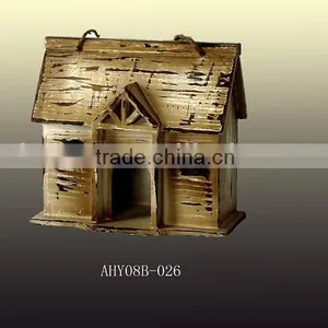 Shabby Chic Classic House Shape Wood Birdcage thumbnail-1