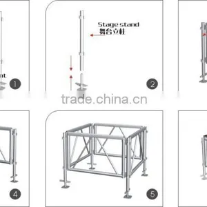 TUV Certifated Approved 4ft X4ft Aluminum Frame Adjustable Heigh Plywood Stage Platform thumbnail-4