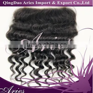 Queen Beauty Deep Wave Natural Color 13*4 Brazilian Virgin Hair Lace Frontal thumbnail-1