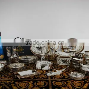 Home Wholesale Dark Red Tableware Dinnerware Set for German Porcelain Dinnerware thumbnail-4