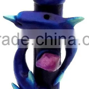 Figurine Shaped Hand Crafted Smoking Pipes - Two Dolphines thumbnail-1