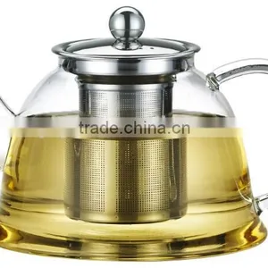 1200ml Hot Selling Borosilicate Glass Tea Pot With Stainless Steel Infuser Tea Pitcher Teapot thumbnail-5