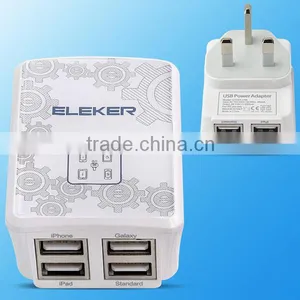 Hot Selling 4 USB Port UK Plug Travel Wall Mobile Charger Power Adapter For Iphone thumbnail-1