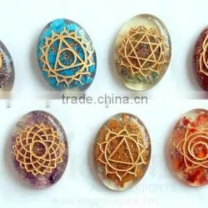 Engraved Orgone Oval Chakra Set Without Coil : Wholesale Chakra Set Supplier thumbnail-1