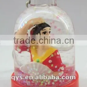 Spanish Fan Dancer Keychain, Acrylic Liquid Key Chain thumbnail-1