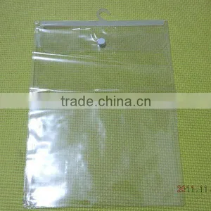 Clear Vingl PVC Zipper Bags With Hangers China Mainland thumbnail-1
