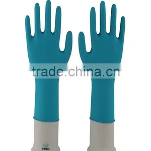 12" 5.5mil Teal NitrileDisposable Industrial Gloves thumbnail-1