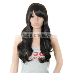30inch Synthetic Wig Black Color Long Natural Wave Style on Promotion thumbnail-1