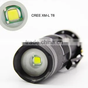 X1B 18650 Battery XML T6 10w Zoom Led Rechargeable Tactical Flashlight/Black Cheap Mini Flashlight thumbnail-2