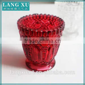 Wholesale Red Crackle Glass Votive Frosted Candle Holder thumbnail-1