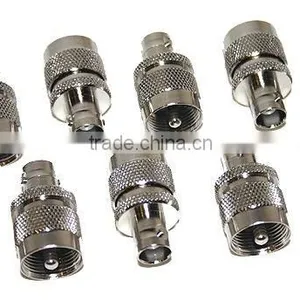 Wholesale BNC Female to UHF PL-259 Male Ham or Amateur Radio Adapter Nickel-Plated thumbnail-1