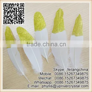 Yellow Gold Glitter Goose Feather thumbnail-1