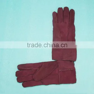 Machine Made Leather Fur Gloves Women/men Double Face Gloves KZ140039 thumbnail-6