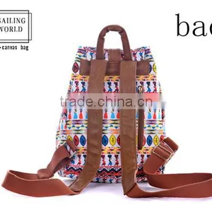 100% Factory Whole Sale Floral Fancy Ladies Canvas Backpack thumbnail-2