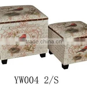 Household Colorful Decoration Linen Stool Storage Seating Box thumbnail-3