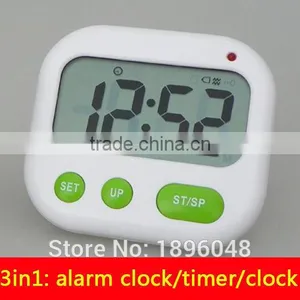 Dual Alarm Digital Timer Desktop LCD Remind Vibration Clock/ Count Down Timer thumbnail-2