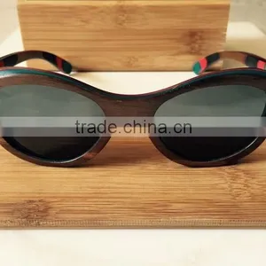 2015 OEM Colorful Lenses Wooden Bamboo Sunglasses, 100% Handmade Skateboard Sun Glasses thumbnail-3