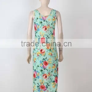 Fashion Design Evening Long Maxi Dress Women Sleeveless Floral Printed Dress Long thumbnail-3